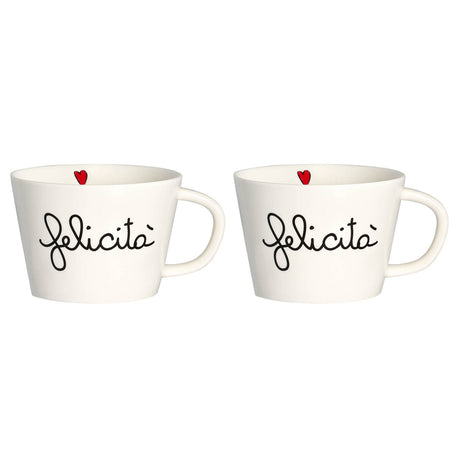 Set 2 Tazze Colazione in Grès - Felicità tazze Simple Day 