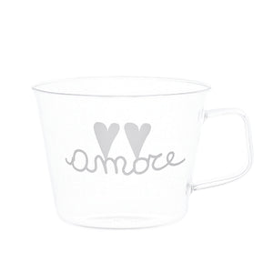 Set 2 Tazze in Vetro Borosilicato Serigrafate - Amore tazze Simple Day 
