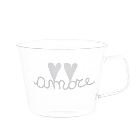 Set 2 Tazze in Vetro Borosilicato Serigrafate - Amore tazze Simple Day 