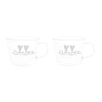 Set 2 Tazze in Vetro Borosilicato Serigrafate - Amore tazze Simple Day Bianco 