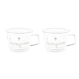 Set 2 Tazze in Vetro Borosilicato Serigrafate - Buongiorno tazze Simple Day Bianco 