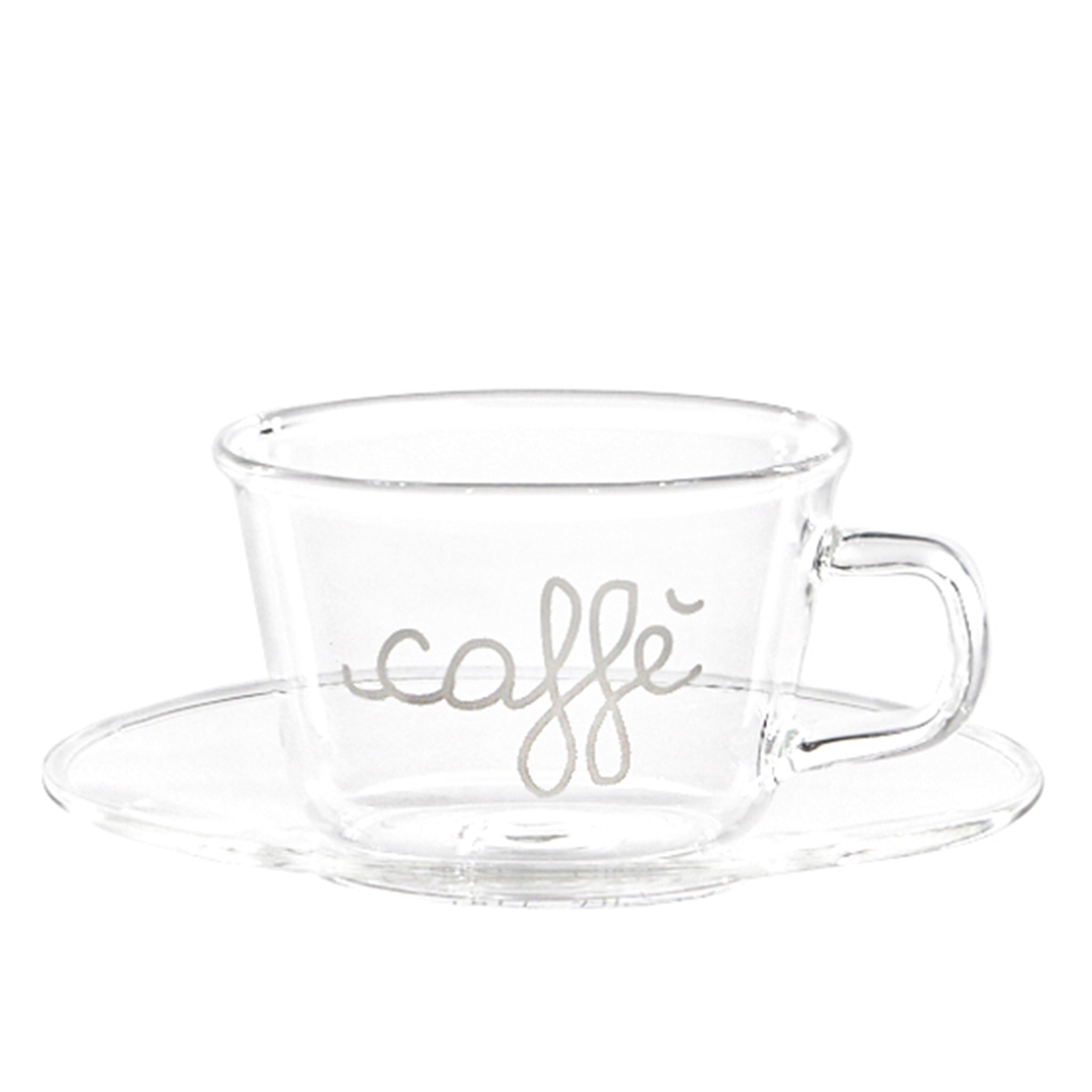 Set 2 Tazzine in Vetro Borosilicato Serigrafate - Caffè Buongiorno tazze Simple Day 