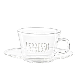 Set 2 Tazzine in Vetro Borosilicato Serigrafate - Espresso tazze Simple Day 