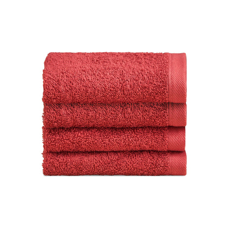 Set 4 Lavette in Spugna di Cotone Tinta Unita - Perla Lavetta Lisola Rosso (Valenza) 