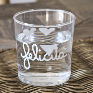 Set 6 Bicchieri Acqua Serigrafati - Felicità Bicchieri Simple Day 