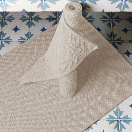 Tappeto in Cotone Stonewashed Jacquard - Enzo Tappeto Vivaraise 54x64 Grigio Chiaro 