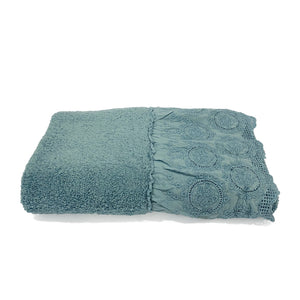 Telo da Bagno in Spugna di Cotone con Pizzo - Betty Telo spugna Creole Home Turchese 