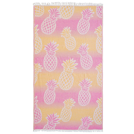 Telo Mare Fouta in Puro Cotone Jacquard Doubleface - Pineapple Telo Mare Begonville Cocktail 