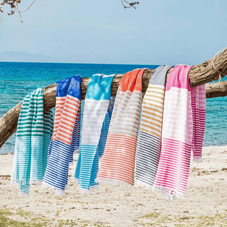 Telo Mare Fouta in Puro Cotone Rigato - Bali Telo Mare Towel to GO 