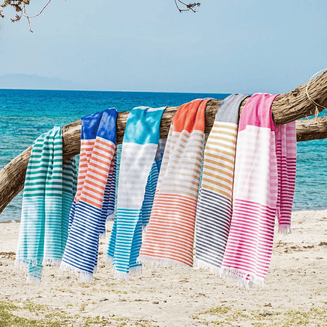 Telo Mare Fouta in Puro Cotone Rigato - Bali Telo Mare Towel to GO 
