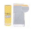 Telo Mare Fouta in Puro Cotone Rigato - Bali Telo Mare Towel to GO Grigio/Senape 