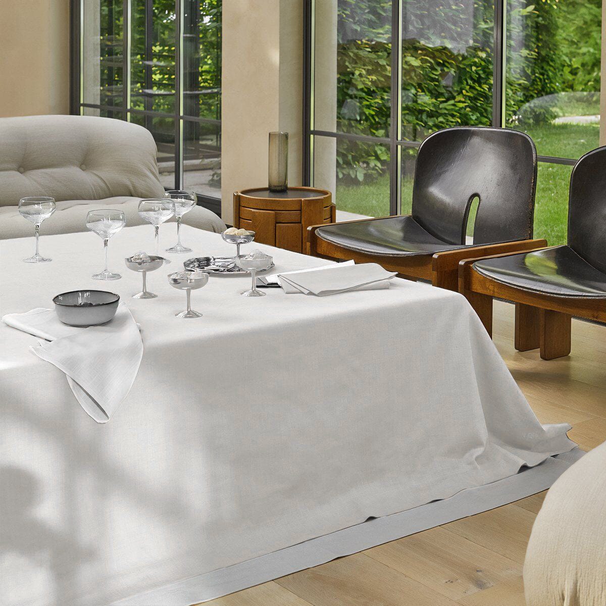 Tovaglia in Puro Cotone Fiammato - Sempre Tovaglia Fazzini 145x180cm Bianco 