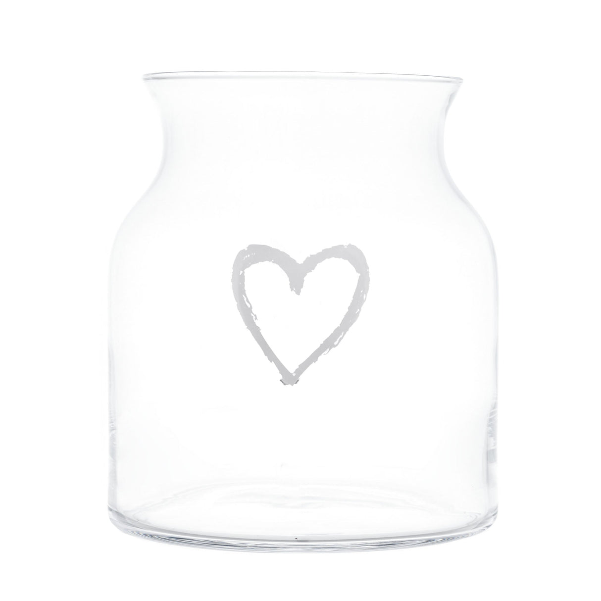 Vaso Portafiori in Vetro Soffiato Serigrafato - Cuore Graffiti Vaso Portafiori Simple Day Grande 